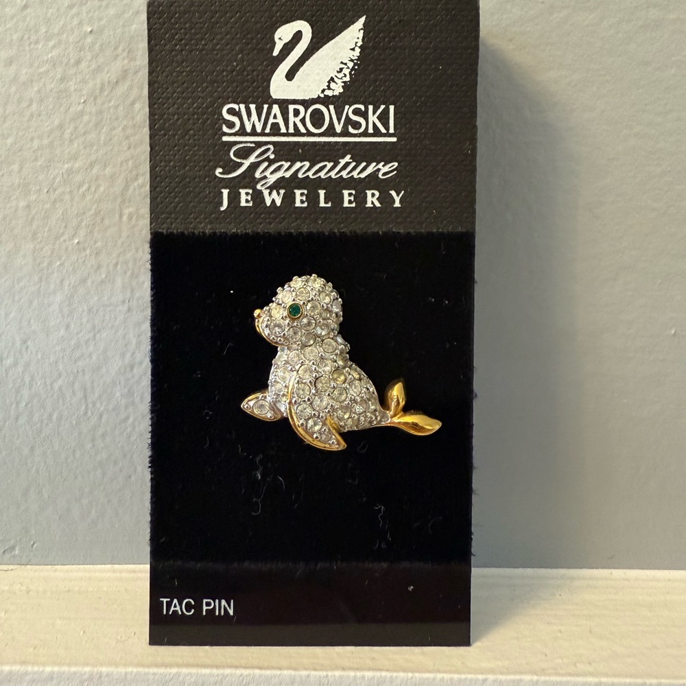 Swarovski Gold Crystal Tac Pin